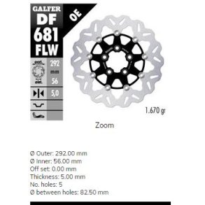 Galfer DF681FLW, Bag Bremseskive Disc Wave floating, div. HD'er