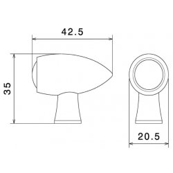 Rizoma FR155 CLUB S 3-i-1 MC blink og bremselys, chrom eller sort