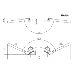 Rizoma MA050/051 Clip-ons, 51 eller 55 mm, Cafe, Race, BMW, Scrambler