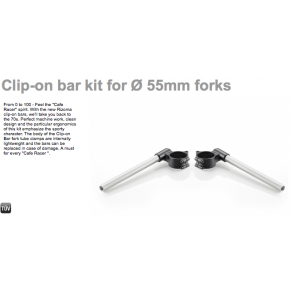 Rizoma MA050/051 Clip-ons, 51 eller 55 mm, Cafe, Race, BMW, Scrambler