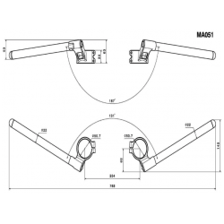 Rizoma MA050/051 Clip-ons, 51 eller 55 mm, Cafe, Race, BMW, Scrambler