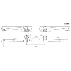 Rizoma MA052/053 Clip-ons, 41 eller 43 mm, Cafe, Race