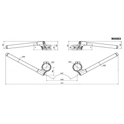 Rizoma MA052/053 Clip-ons, 41 eller 43 mm, Cafe, Race