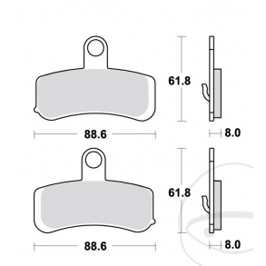 TRW MCB813SV, Bremseklodser, sintermetal, Harley Davidson