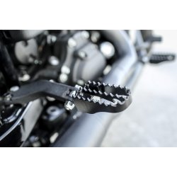 Burly, sorte MX style Pegs, Fodhvilere Harley XL, Sportster, 98-2020