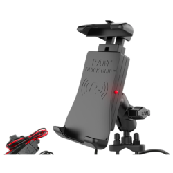 Ram Quick-Grip Waterproof Wireless Charging Handlebar Mount, trdls mc lader