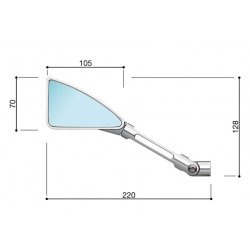 Rizoma BS160/162 Tomok MC Spejl, alu, sort, guld/sort