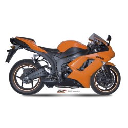 MIVV, Suono, Sort st&aring;l, Kawasaki ZX6R, 07-08, undertail, slip-on