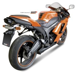 MIVV, Suono, Sort st&aring;l, Kawasaki ZX6R, 07-08, undertail, slip-on