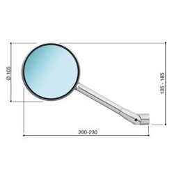 Rizoma BS193 Pure rundt MC spejl, alu