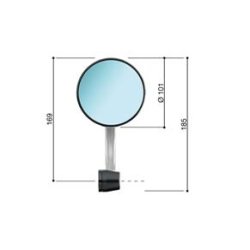 Rizoma BS191 Spirit styrende MC spejl, i alu/sort, sort