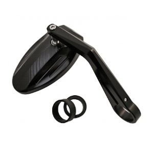 Sort styrendespejl til 22 eller 25 mm styr