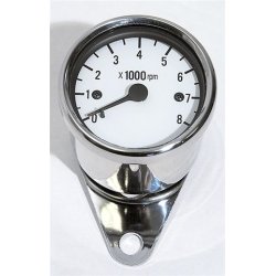 Omdrejningst&aelig;ller, hvid skive, rustfrit st&aring;l