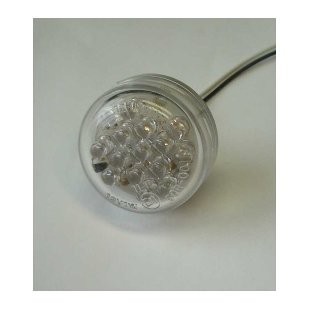 LED blinklys DISC med hvidt glas